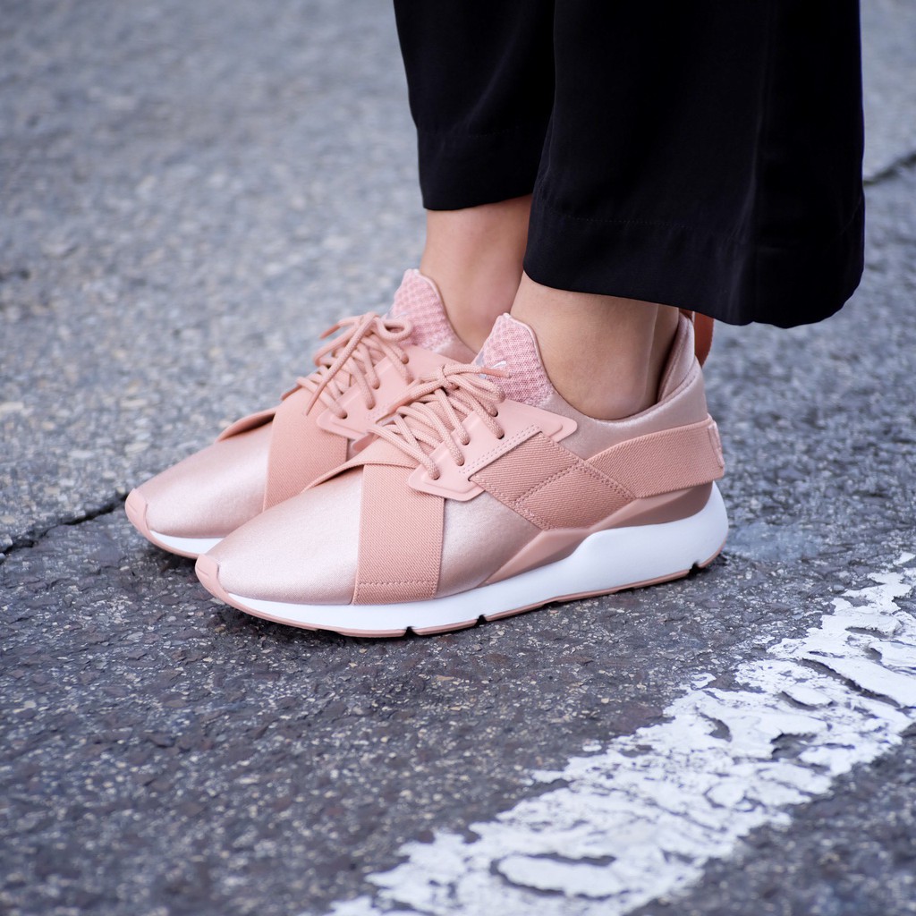 puma pink satin shoes