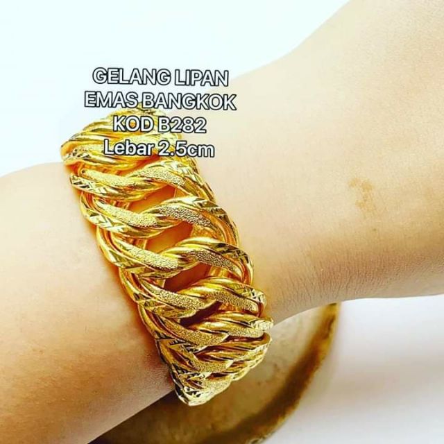  Gelang  Lipan Sajat  2 5cm Emas Bangkok Shopee Malaysia