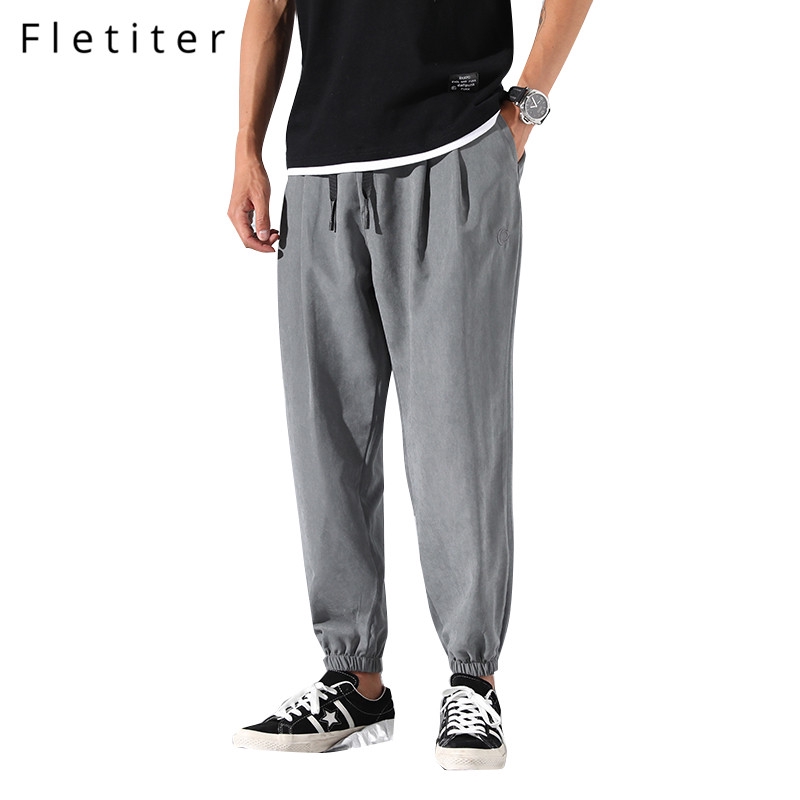 mens cotton sweatpants with elastic cuffs