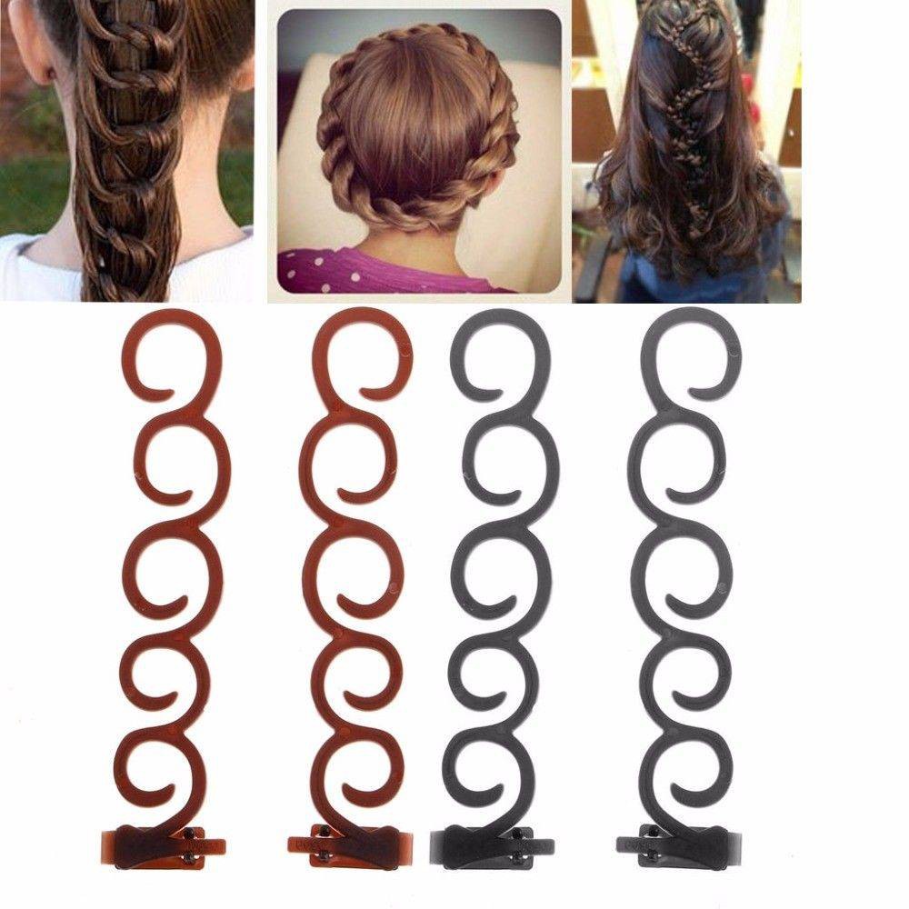 2pcs Set Lady French Hair Braiding Tool Magic Hair Twist Styling Clip Braider Roller Diy Hair Band Accessories