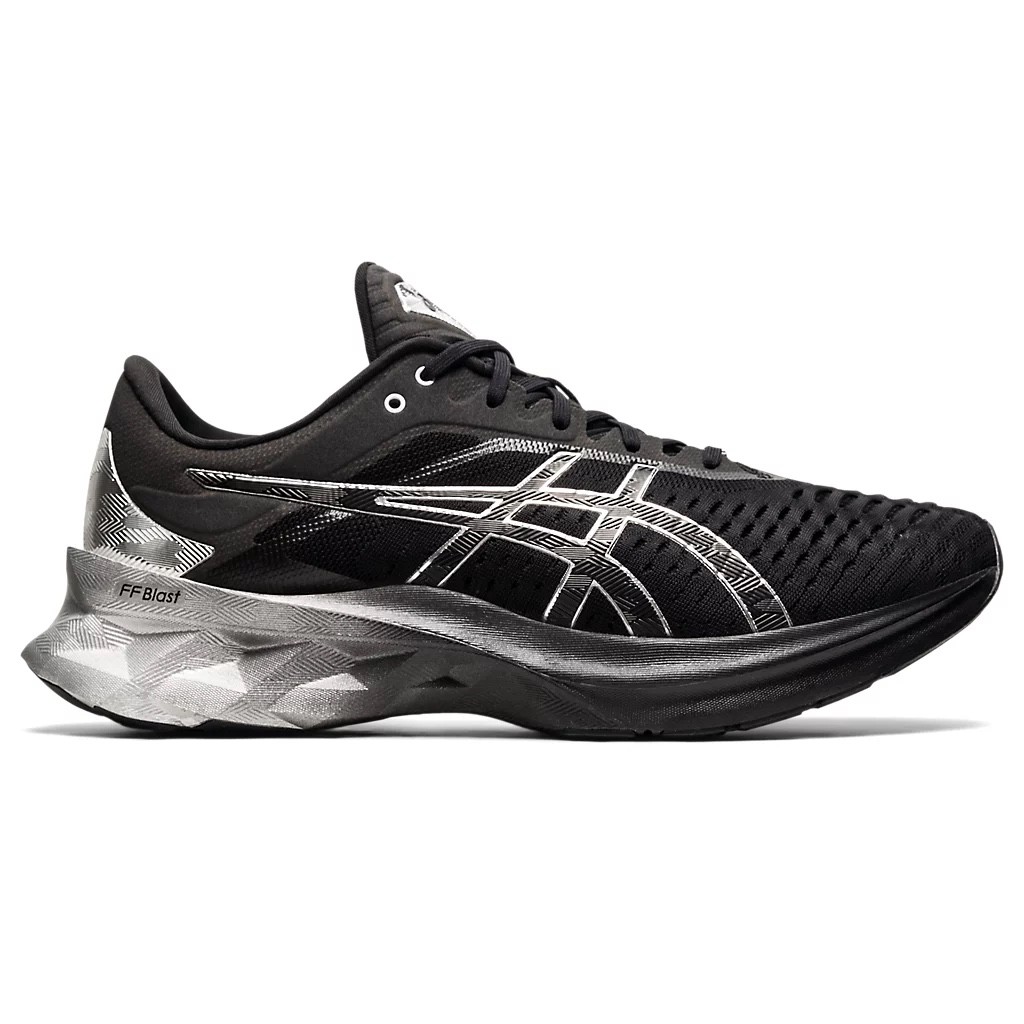 Asics Novablast Platinum | Men's | Black / Pure Silver | Shopee Malaysia