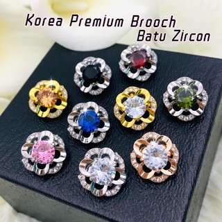 Elegant Brooch 1pc Korea Premium Brooch Batu Zircon Kerongsang Tudung Muslimah Brooch Pin Tudung- CZ753