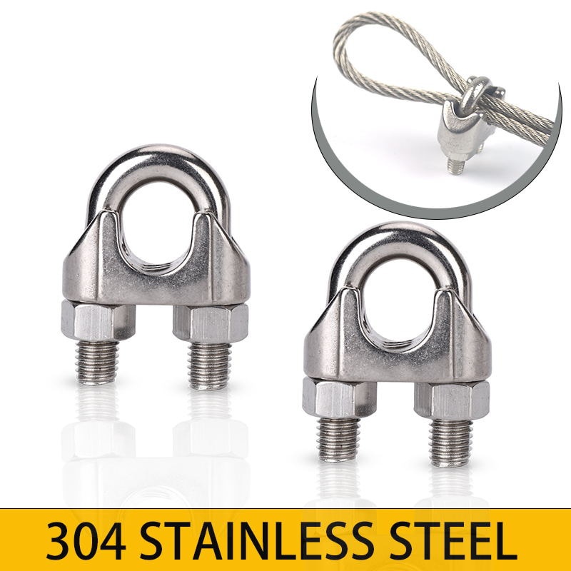 Heavy Duty Wire Rope Cable Clamp 304 Stainless Steel Clamps Chuck M2/3/4/5/6~M12 
