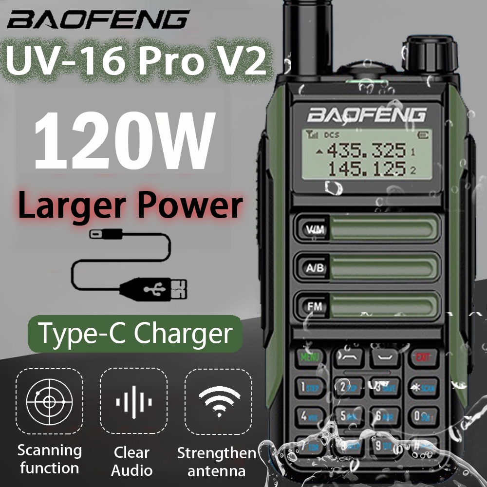 2022 Baofeng UV16 Max IP68 Waterproof Walkie Talkie Dual Band High