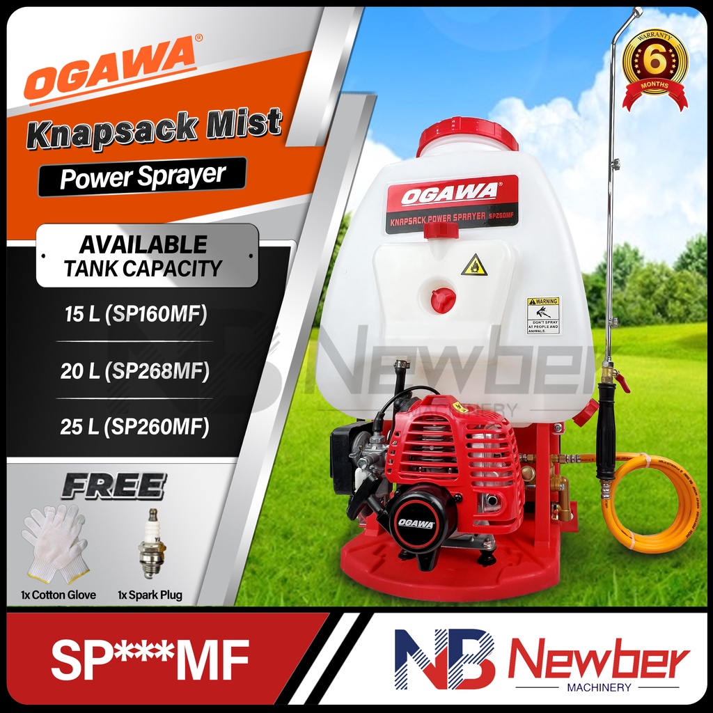 Newber OGAWA 15L/20L/25L Mist Sprayer Knapsack Sprayer Engine Sprayer Mesin Meracun Racun Pump [ 100% Original ]