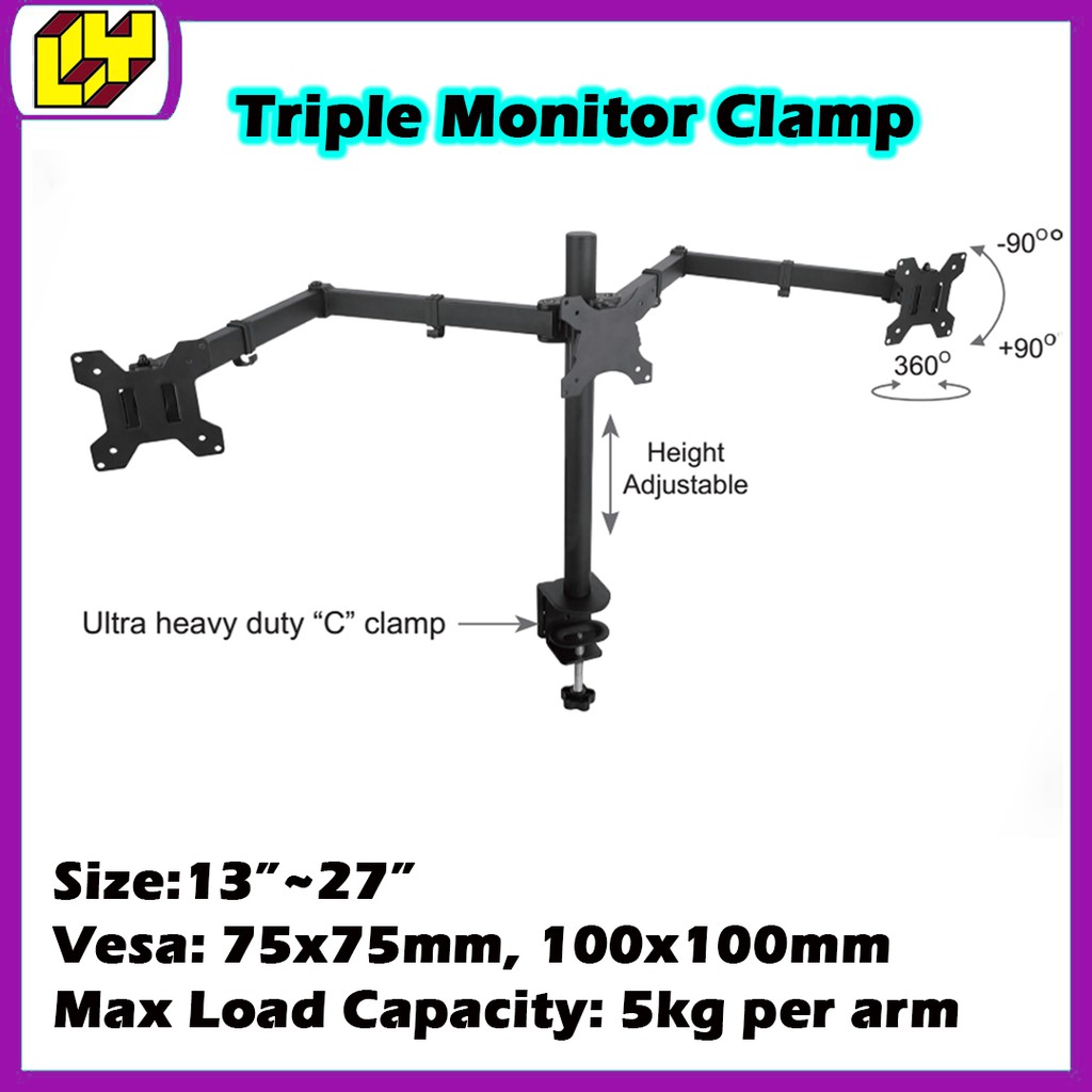 3 Monitor Triple Monitor Mount / Triple Monitor Arm / Triple LCD