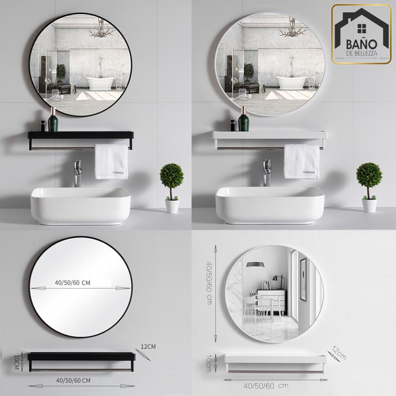 Bathroom Mirror Deco, Bathroom Mirror And Shelf Set