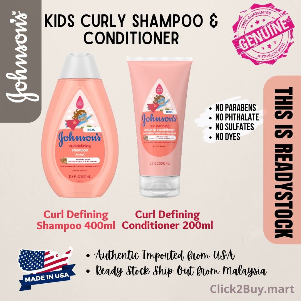 Johnson's Curl Defining Shampoo Curl and Conditioner Curl for Kids