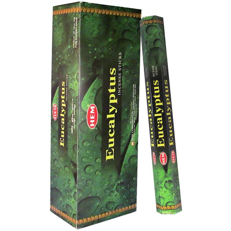 HEM EUCALYPTUS INCENSE STICKS 20 STICKS PER PACK (PACK OF 6