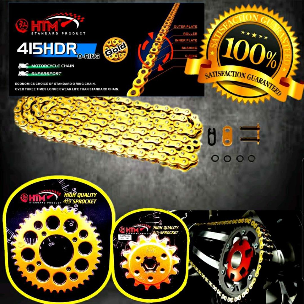 415hdr 128l Kriss110 Ct110 Ace115 Kriss1 Kriss2 Sprocket Set O Ring Chain Heavy Duty Htm Modenas Oring Chain Shopee Malaysia