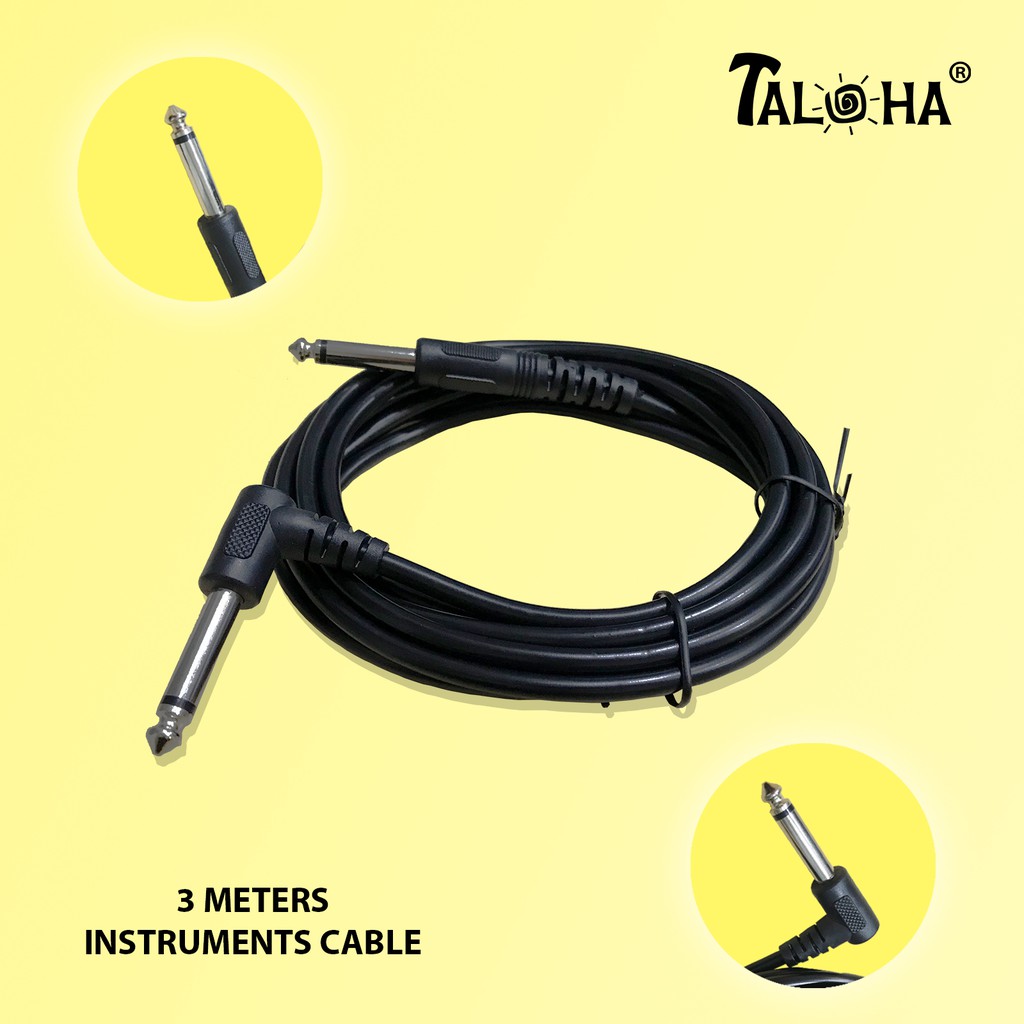 [ONLINE PURCHASE ONLY] 3M Instrument Guitar Audio Cable 6.35mm Straight to Right Angle Plug