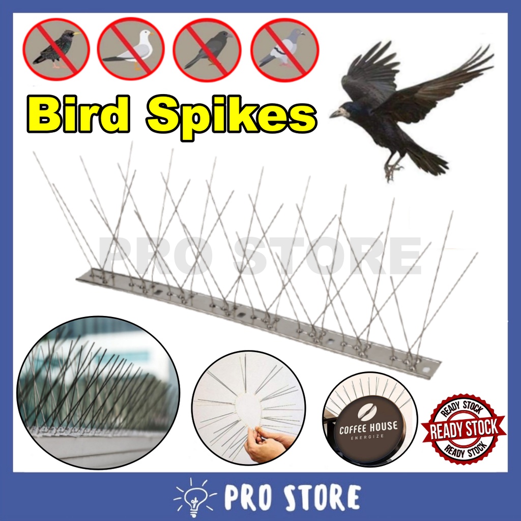 PROSTORE Birds Spikes 33cm Bird Repellent Mat Spikes Stainless Steel