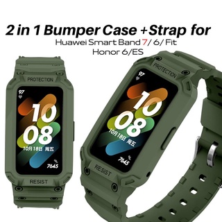 Modieus Persoon belast met sportgame Overdreven Huawei Honor Band 7/Band 6 Bumper Case with Strap Armor Screen Protector  Case +Band Strap Bracelet for Huawei Fit Honor ES | Shopee Malaysia