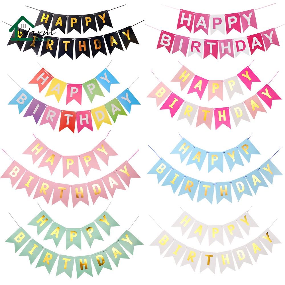 Happy Birthday Party Banner Party Supplies Decorations Banner | Shopee ...