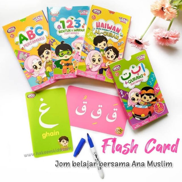 Buy Kad Imbas Ana Muslim 30pcs Each Box Abc 123 Alif Ba Ta Haiwan Dlm Alquran Seetracker Malaysia