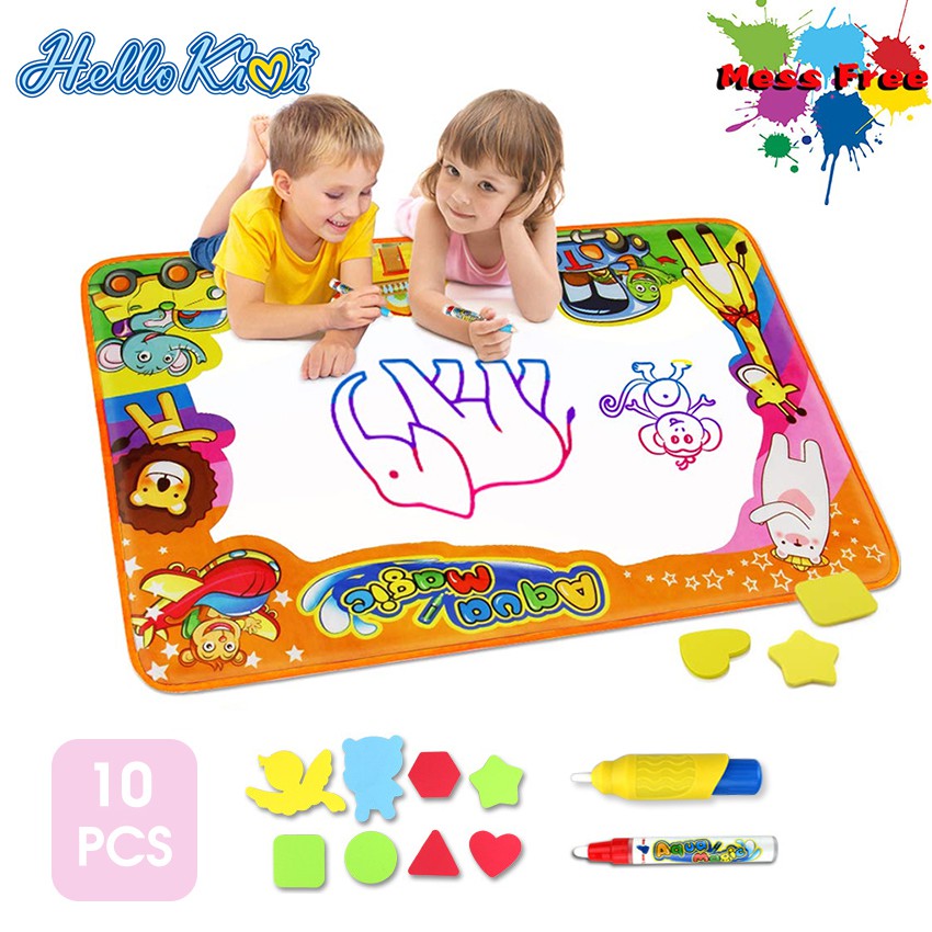 Baby Kids Funny Toy Activities Water Scrawl Drawing Mat Painting Magic Pen Set 