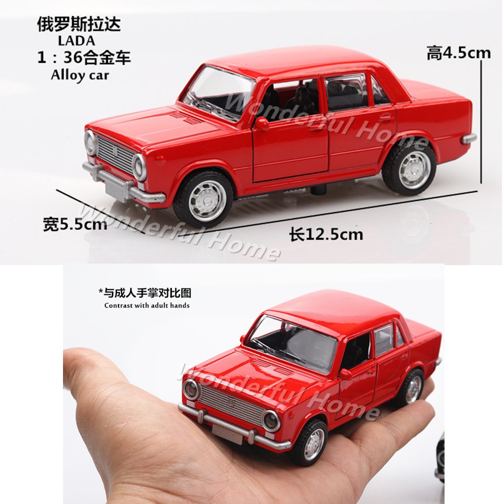 Vintage Lada VAZ-2101 1:36 Scale Car Model Diecast Toy Vehicle Collection Red 