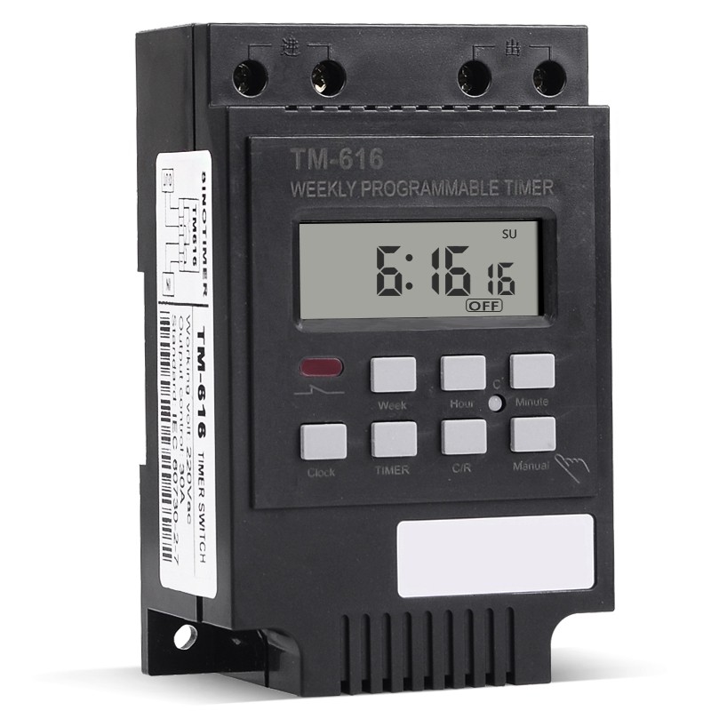 7 Day Heavy Duty Digital Electric Programmable Timer 220V 30A Weekly