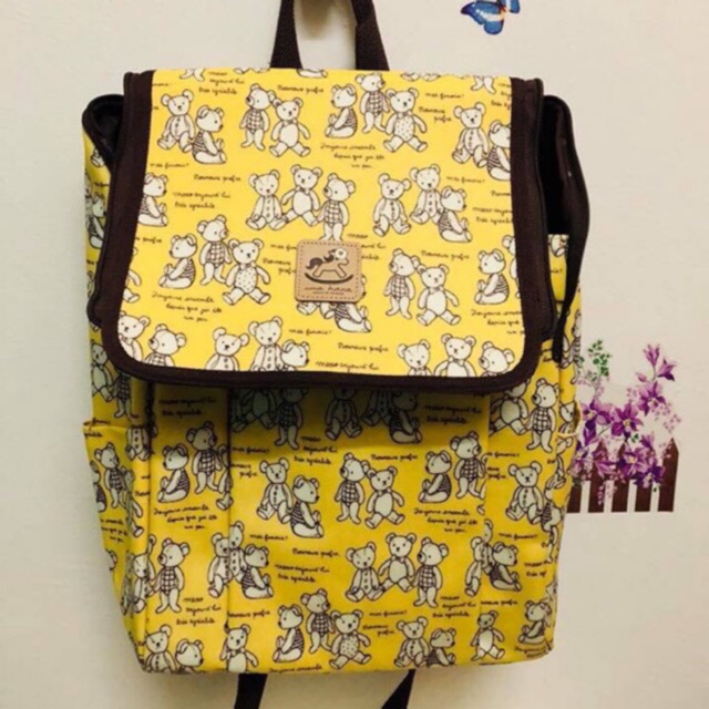 Uma Hana Zakka Taiwan Flip Backpack Teddy Bear Shopee Malaysia