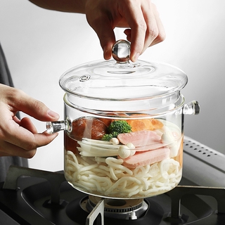 Transparent Glass Soup Porridge Pots 1.5L Microwave Fire Heating