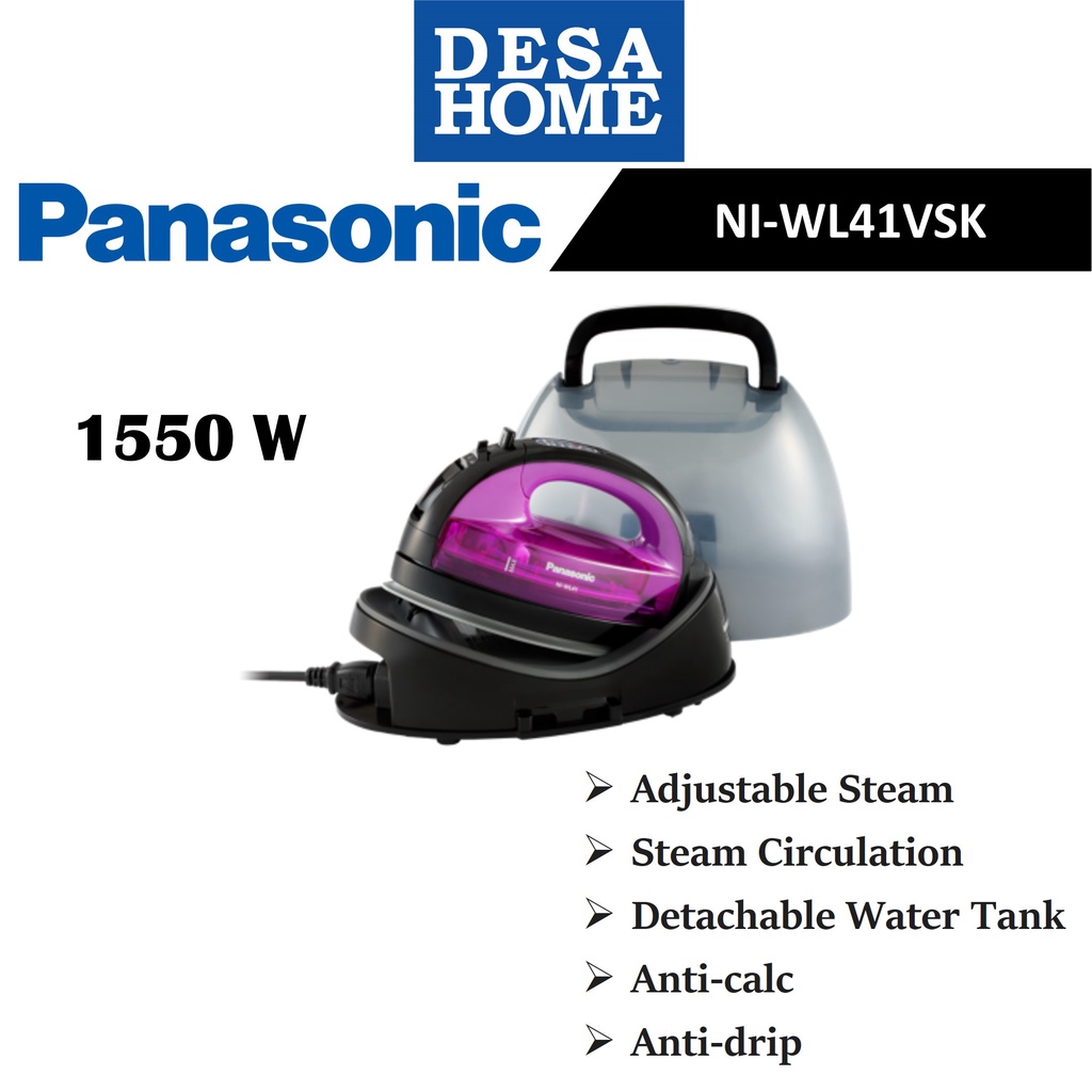Panasonic Cordless Steam Iron With Auto Shut-Off NI-WL41VSK