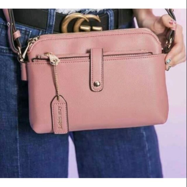 Taiwan Robinmay Crossbody Faux Leather Bag Pink