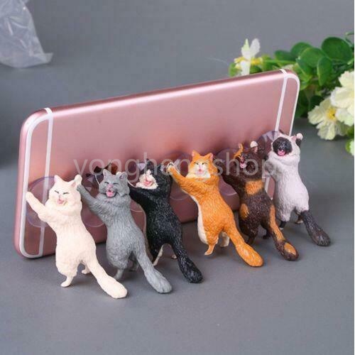 Creative Cute Kitten Shape Mobile Phone Holder Stand Desk Smartphone Sucker Rack Lazy Phone Holder