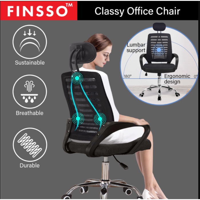 FINSSO: HIGH QUALITY Deluxe Office Chair with comfortable backrest