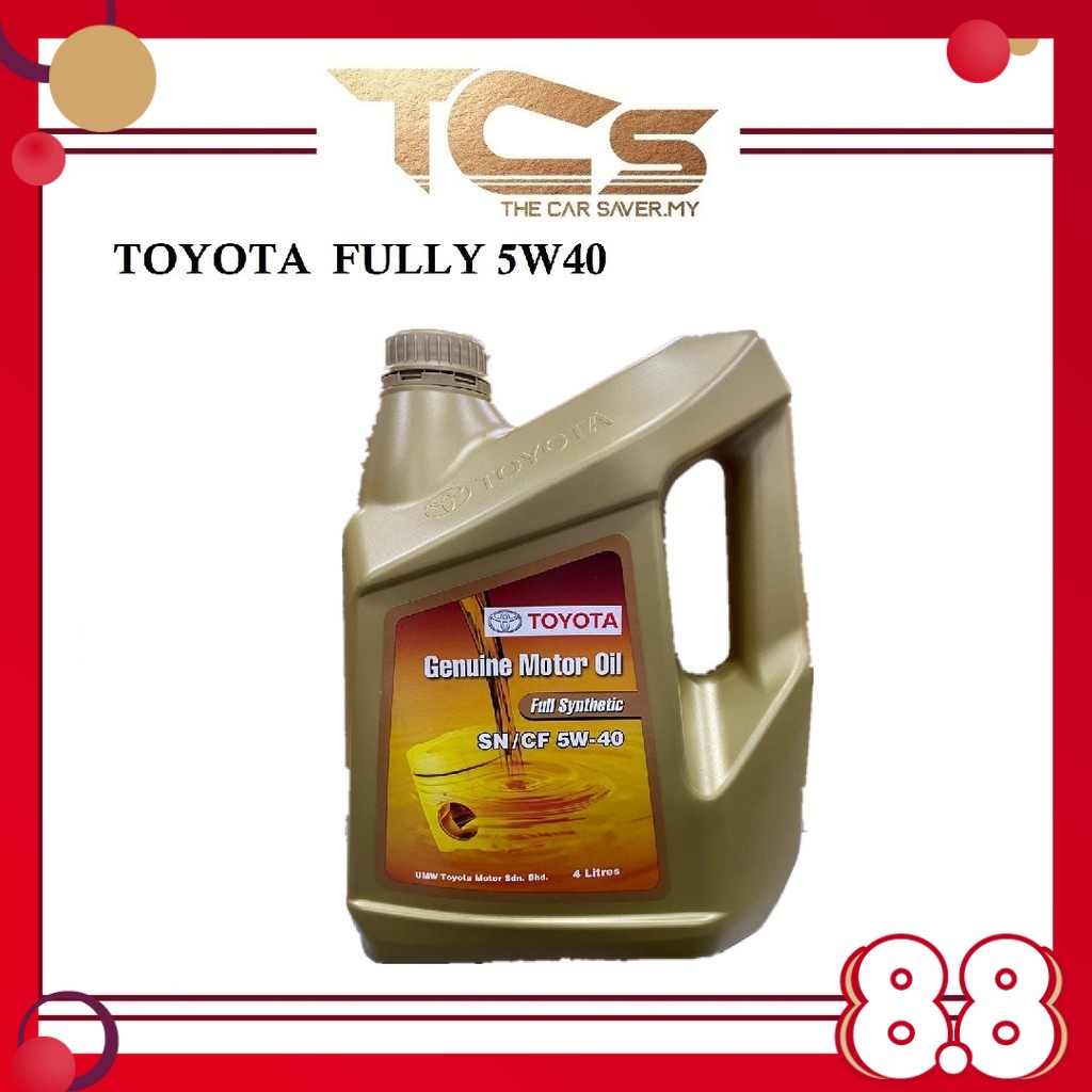 TOYOTA SN/CF 5W-40 Genuine Motor Oil Fully Synthetic Engine Oil- 4 ...