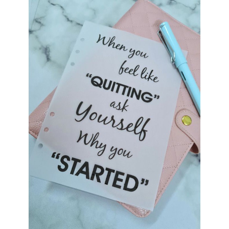 V2. A5 VELLUM DASHBOARD WITH PVC COVER SHEET (WHEN YOU FEEL LIKE