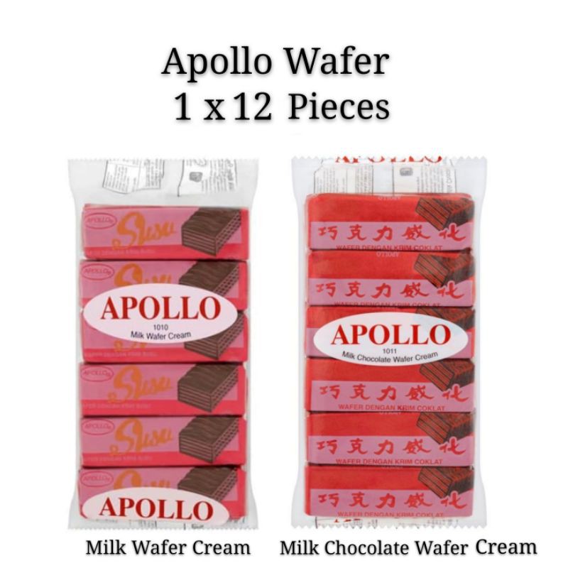( READY STOCK ) Apollo Milk / Milk Chocolate Wafer Cream 1 x 12 Pieces ...