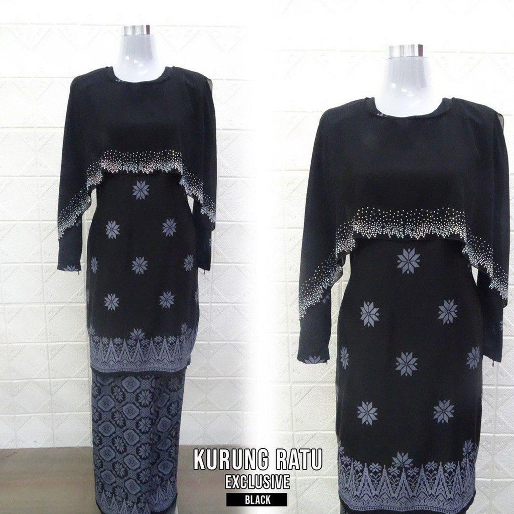  Baju  Kurung  Kedah Warna  Hitam  BAJUKU