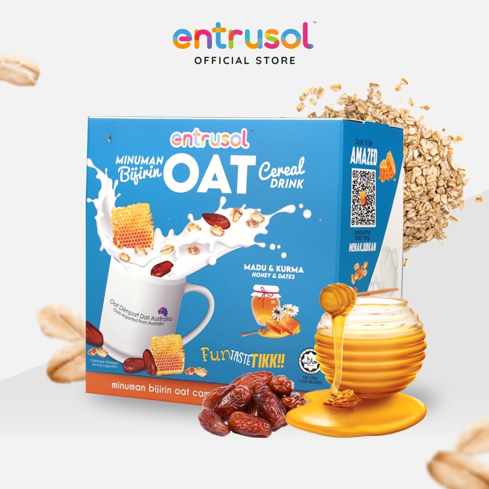 [Single] Entrusol Oat Cereal Drink Honey Flavour (10 x 30g) Halal
