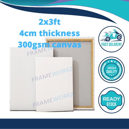 Stretched Artist Canvas [2ft x 3ft] 4cm Thickness for Acrylic/Oil