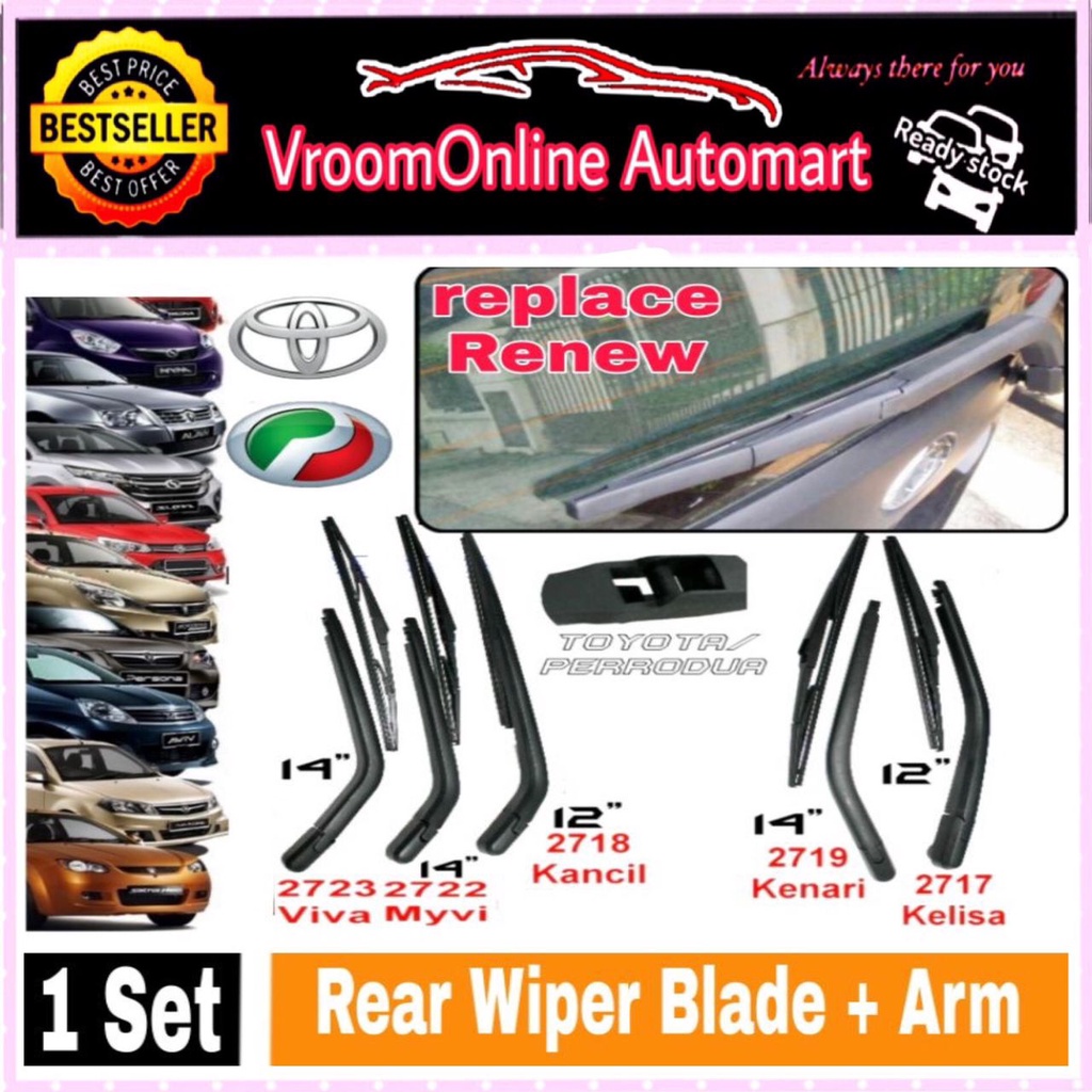 Car Rear Wiper Arm Rear Wiper Blade with Arm For Myvi Viva Kelisa