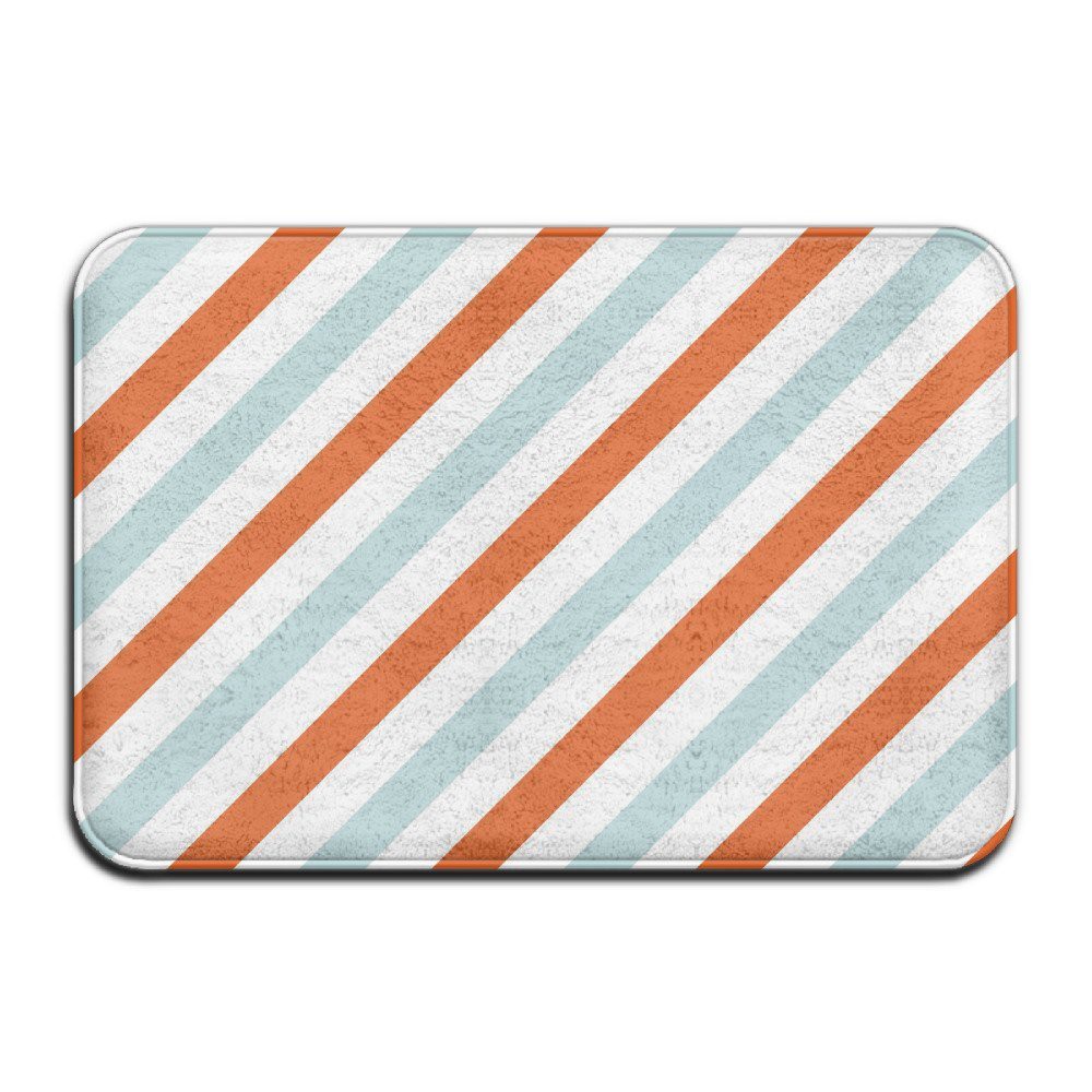 Home Doormat Orange Blue Stripes Door Mats Outdoor Mats Entrance