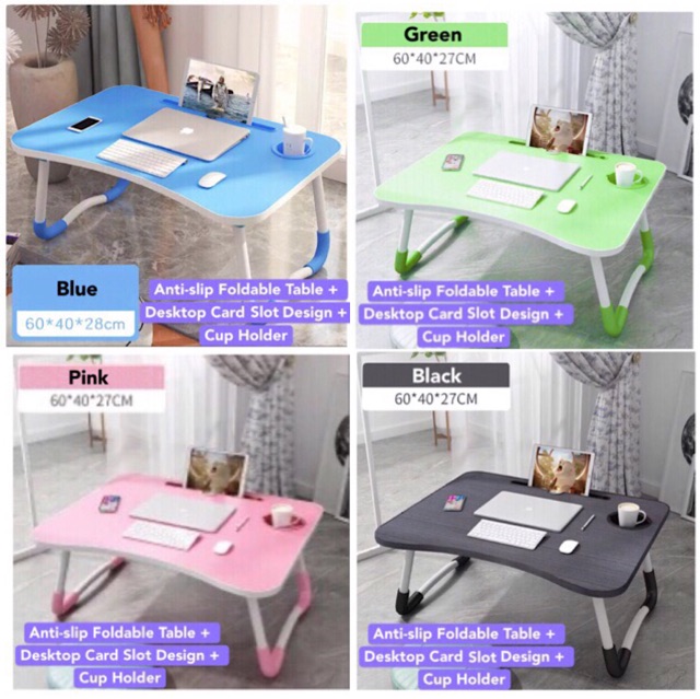 AntiSlip Foldable Table Laptop Table Notebook Table Portable Desk With