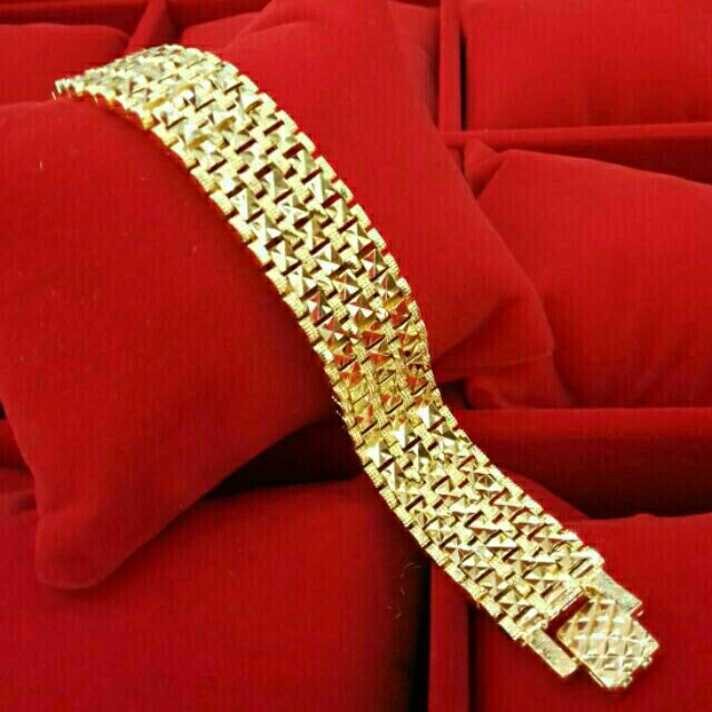 Rolex Style Chain Bracelet Emas Korea 24k Gold Plated Gelang Tangan Shopee Malaysia