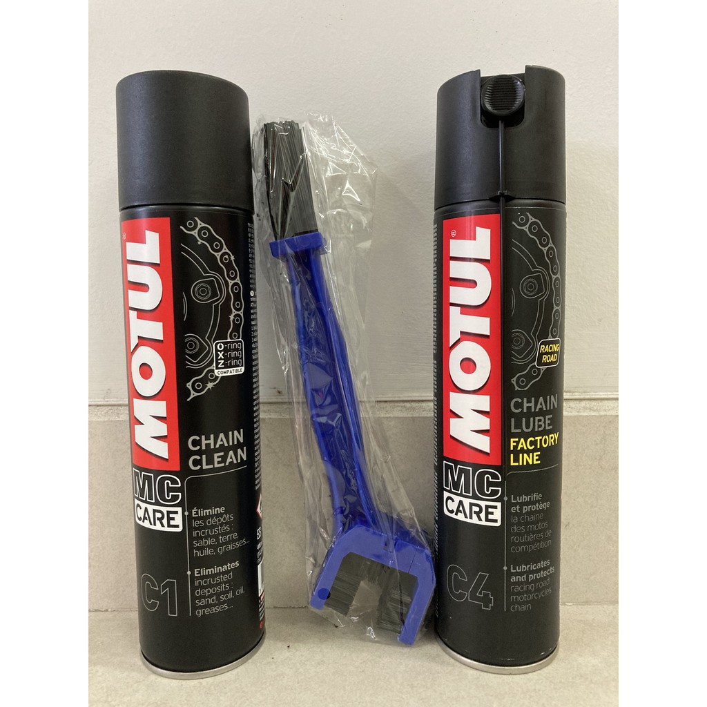 PACKAGE MOTUL C1 Chain Clean 400ml + C4 Factory Line Chain Lube 400ml