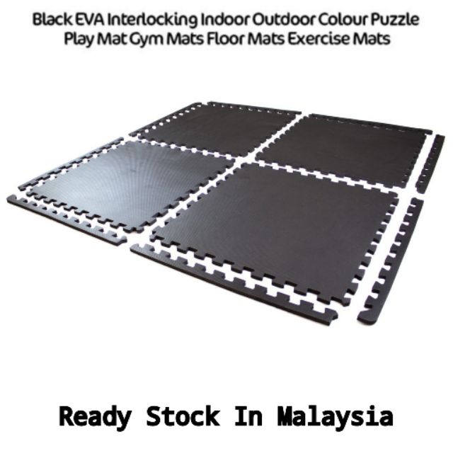 Ready Stock 4pcs Ff 60cmx60cm Black Eva Interlock Indoor