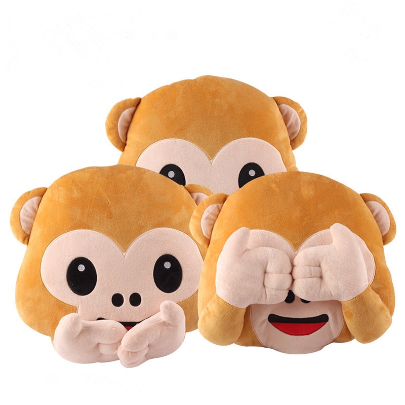 monkey emoji cushion