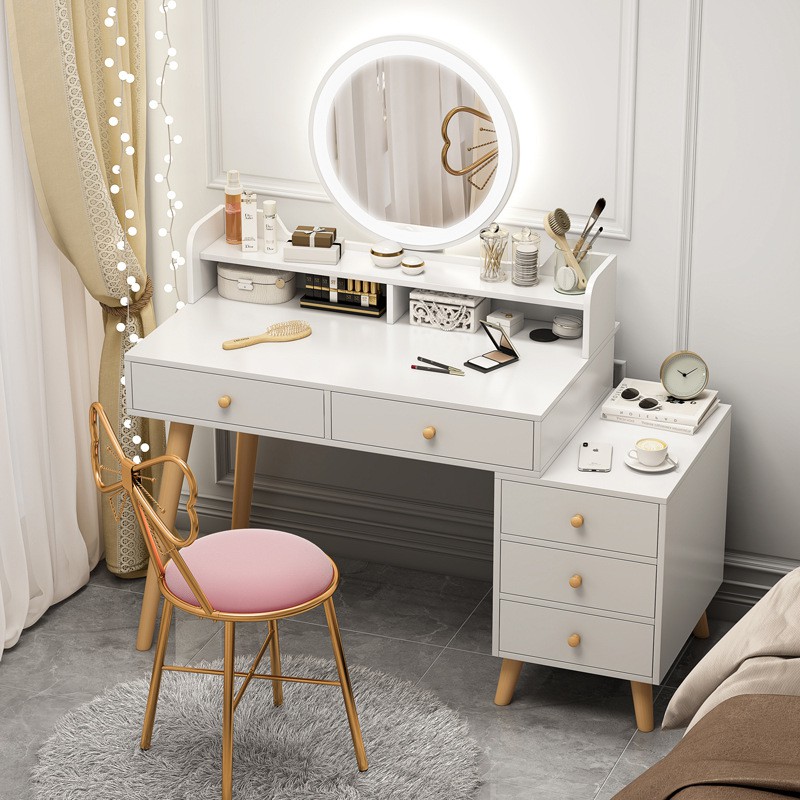 Bedroom Makeup Vanity Table With Mirror, Vanity Table With Mirror