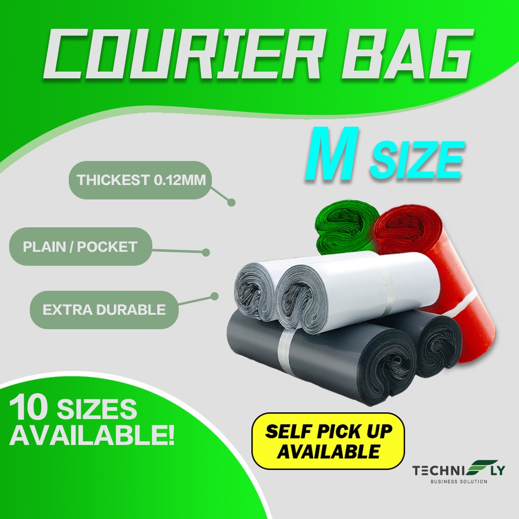Courier Bag M Size 100pcs Black White Green Packaging Shipping Plastic