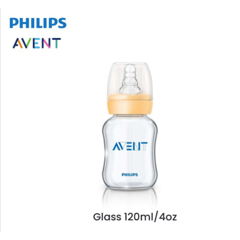 Philips Avent Glass Feeding Bottle 4oz /120ml Single Pack Without