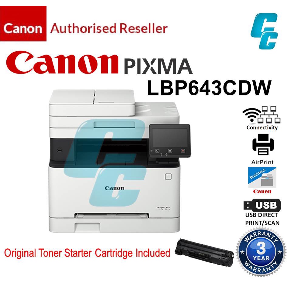 Canon imageCLASS MF643Cdw Color Laser Printer ( Print/Copy/Scan ...