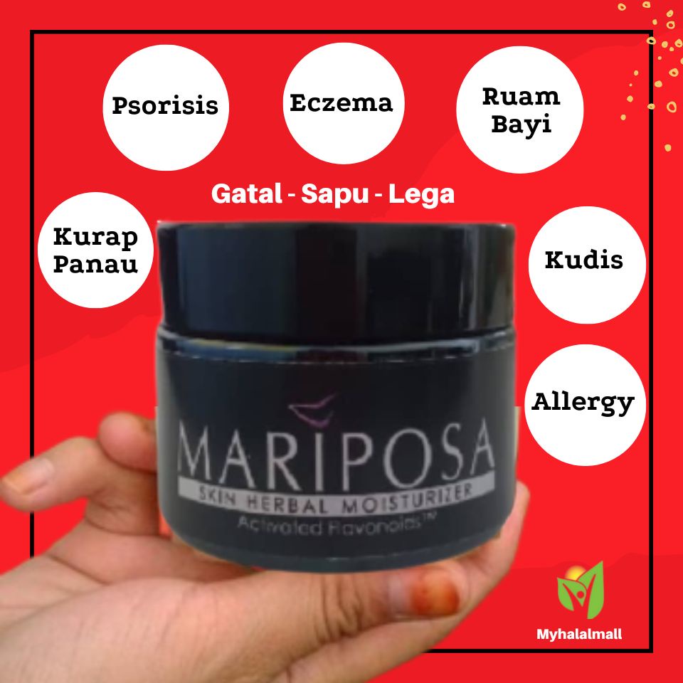 MARIPOSA CREAM EKZEMA,Gatal 30g (Black Cap) Krim Gatal, Ruam, Bayi Psoriasis, Eczema,Kurap, Panau