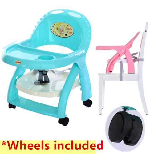 Baby Feeding Chair Height Adjustable Walker With 4 Wheels Shopee Malaysia