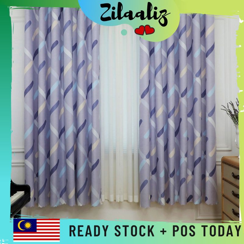 langsir murah curtain murah light purple modern semi blackout jenis