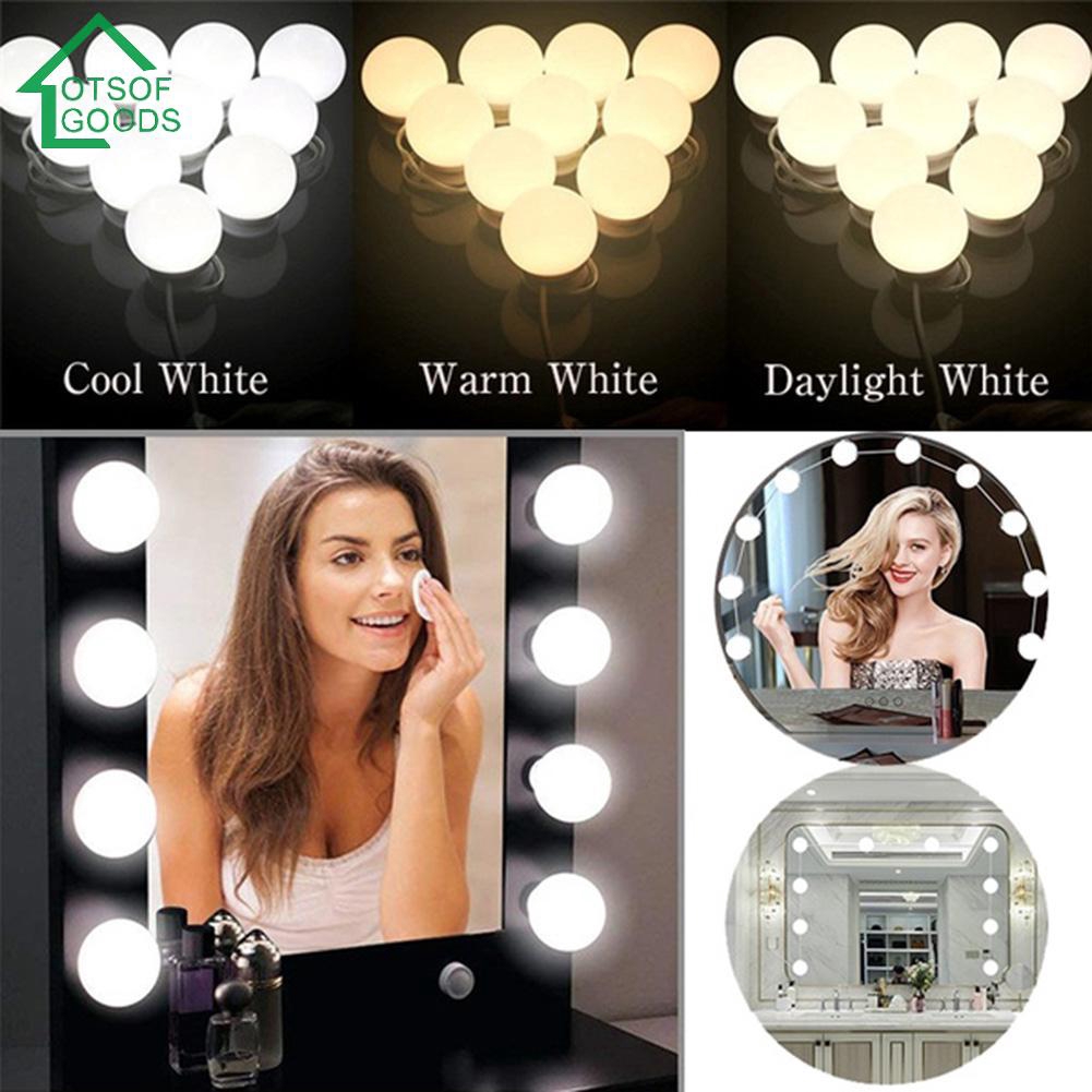 2 6 10 14pcs Led Makeup Mirror Light, Cool White Vanity Light Bulbs