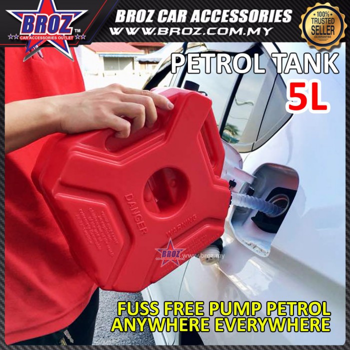 5l Fuel Tank Cans Spare Plastic Petrol Motorcycle Gas Gasoline Oil Container No Bracket Car Home Office Factory Shopee Malaysia